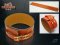 Hermes Fleuron Large Leather Bracelet Orange With Gold